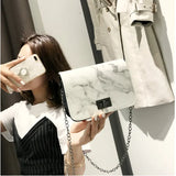 Marble Pattern Shoulder Bag Lock Wild Jossenger Small Square