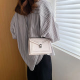 Women's Chain Rivets Crossbody Bag Retro Small Square Bag