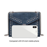 Women's Chain Rivets Crossbody Bag Retro Small Square Bag
