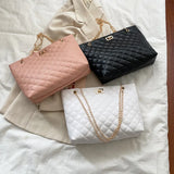 Embroidered Lock Chain Square Bag for Women
