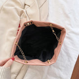 Embroidered Lock Chain Square Bag for Women