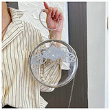 Acrylic Evening Bag Rhinestone Flowers Chain Messenger Women's Bag