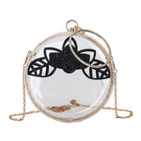 Acrylic Evening Bag Rhinestone Flowers Chain Messenger Women's Bag