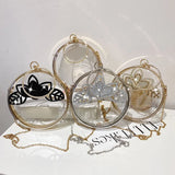 Acrylic Evening Bag Rhinestone Flowers Chain Messenger Women's Bag
