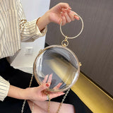 Acrylic Evening Bag Rhinestone Flowers Chain Messenger Women's Bag