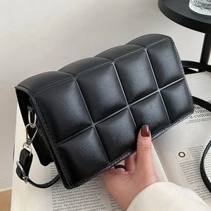 Women's Plaid Shoulder Handbag PU Leather Square Travel Messenger