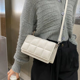 Women's Plaid Shoulder Handbag PU Leather Square Travel Messenger