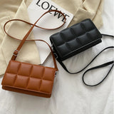 Women's Plaid Shoulder Handbag PU Leather Square Travel Messenger