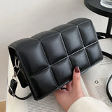 Women's Plaid Shoulder Handbag PU Leather Square Travel Messenger