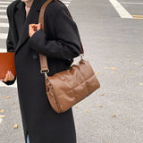 Winter Soft Cotton Embroidery Thread Messenger Bag