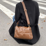 Winter Soft Cotton Embroidery Thread Messenger Bag