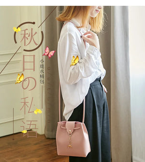 2021 Women's Summer Bucket Shoulder Bag Crossbody Messenger Commuter Satchel