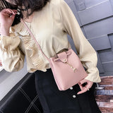 2021 Women's Summer Bucket Shoulder Bag Crossbody Messenger Commuter Satchel