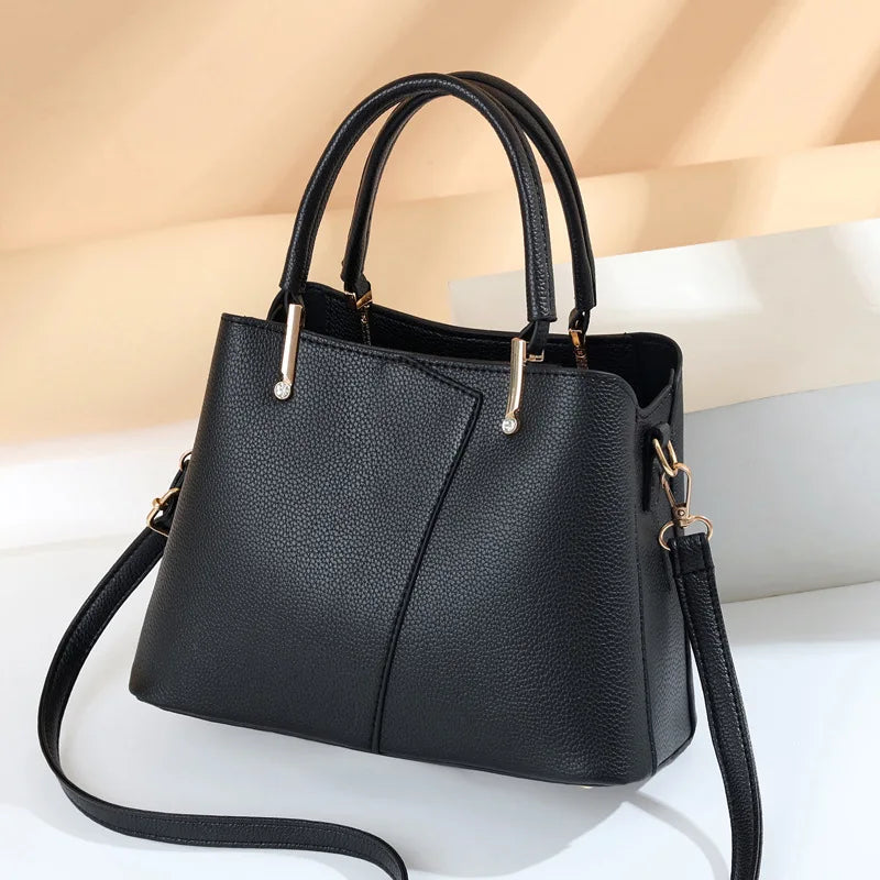 Autumn Ladies Handbag Shoulder Bag Lychee Pattern Foreign Style Women
