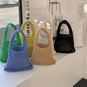 Women's Mesh Bucket Handheld Bag Hollow WRIST BAG
