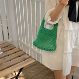 Women's Mesh Bucket Handheld Bag Hollow WRIST BAG