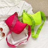 Women's Retro Shoulder Bag High Quality PU Nylon Hobos Shopper Bag