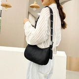 Women's Retro Shoulder Bag High Quality PU Nylon Hobos Shopper Bag