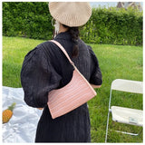 Embossed Hand Bag Stone Pattern Shoulder Tote Bag