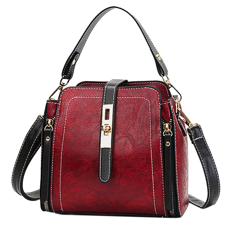 Women's PU Leather Handbags Vintage Lady Bags Messenger Shoulder Bag