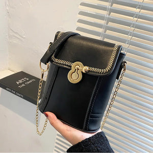 Women's Chain Crossbody Bucket Bag Top Ladies Purse