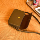 High-end Small Square Women's Diagonal Bag Leather Retro Tofu Bag