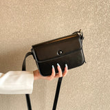 High-end Small Square Women's Diagonal Bag Leather Retro Tofu Bag