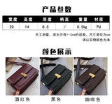 Crocodile Pattern Crossbody Bag Lock Square Small Shoulder Bag