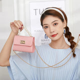 Crocodile Pattern Mini Bag with Pearl Handle