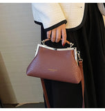 Women's Retro Shoulder Bag, Solid Color Portable Slung Bag
