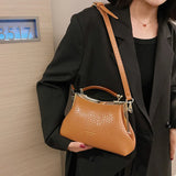 Women's Retro Shoulder Bag, Solid Color Portable Slung Bag