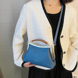 Women's Retro Shoulder Bag, Solid Color Portable Slung Bag