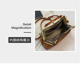 Women's Retro Shoulder Bag, Solid Color Portable Slung Bag