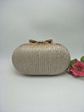 Women's PU Leather Shoulder Bag Solid Banquet Clutch Dress Small Round Bag