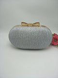 Women's PU Leather Shoulder Bag Solid Banquet Clutch Dress Small Round Bag