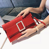 Women's PU Leather Shoulder Messenger Bag Clutch Chain