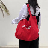 Canvas Shoulder Handbag Large Capacity Shopping Bag