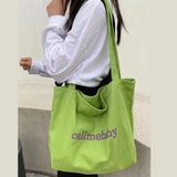Canvas Shoulder Handbag Large Capacity Shopping Bag