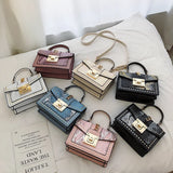 Women's Bag Shoulder Bag PU Leather Solid Snake Pattern Crossbody Square Bag