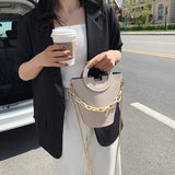 Women's Bag Style Ring And Versatile Pu Leather Shoulder Messenger Handbag