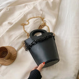 Women's Bag Style Ring And Versatile Pu Leather Shoulder Messenger Handbag
