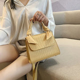Crocodile Pattern Small Square Bag Hand-held Shoulder Messenger