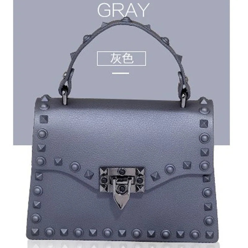 Women's Shoulder Bag Matte Hand Bag Lock Rivet Jelly Bag