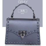 Women's Shoulder Bag Matte Hand Bag Lock Rivet Jelly Bag
