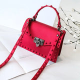 Women's Shoulder Bag Matte Hand Bag Lock Rivet Jelly Bag