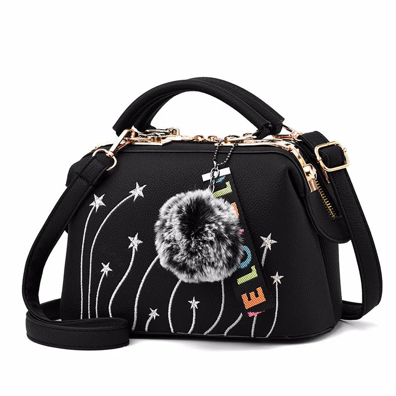 Embroidered Shoulder Messenger Bag Women