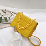 Checkered Small Square Bag Acrylic Chain Shoulder Bag
