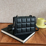 Checkered Small Square Bag with Acrylic Chain - Shoulder Bag
