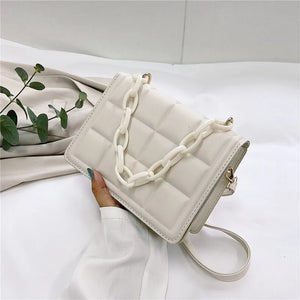 Checkered Small Square Bag Acrylic Chain Shoulder Bag