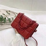 Checkered Small Square Bag Acrylic Chain Shoulder Bag